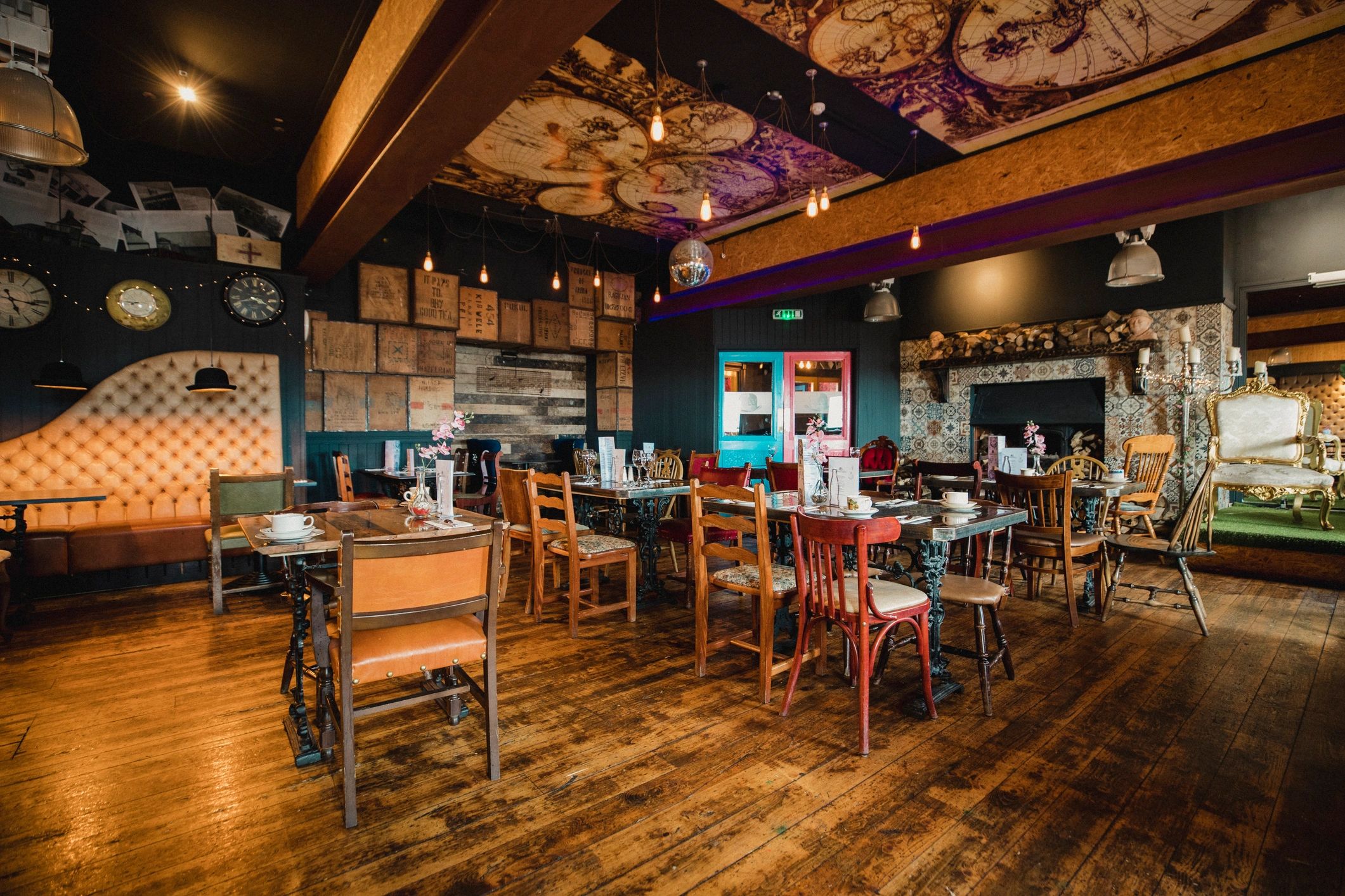 Stylish restaurant interior with character